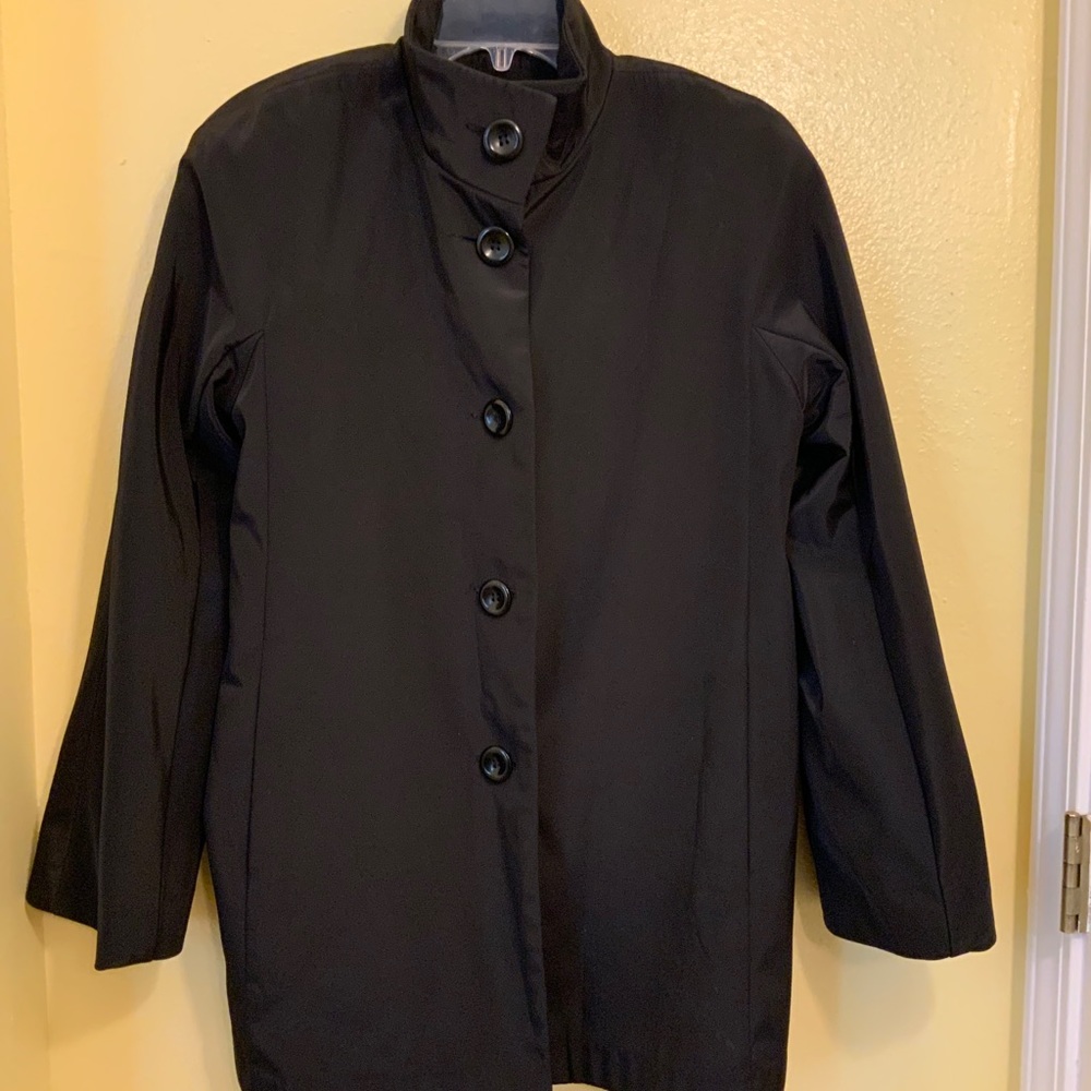 Jones New York black trench jacket coat size S